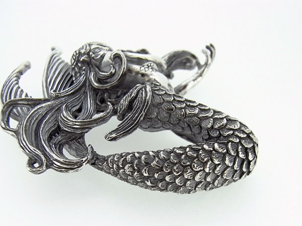 人魚、マーメイド、シルバー、ブローチ