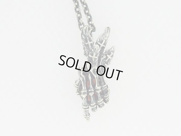 エンジェル、天使の羽根、手、骨のペンダント