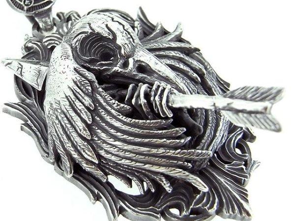 KAgaMI、月、鳥、矢、レリーフペンダント