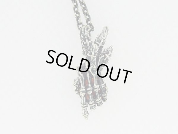 エンジェル、天使の羽根、手、骨のペンダント