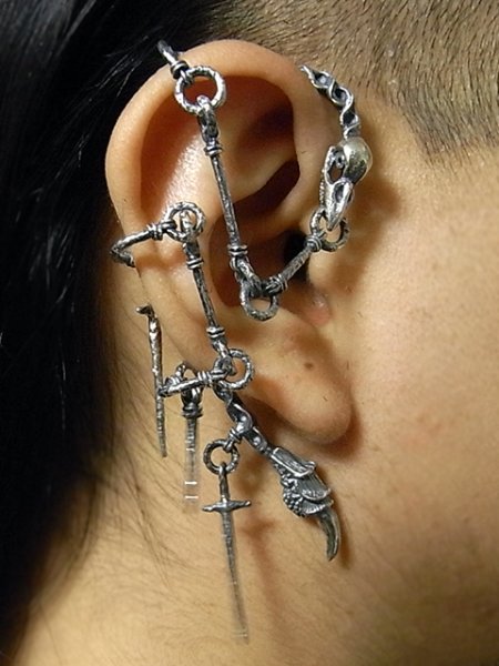 カラス、鳥のイヤーフック